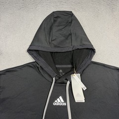 Adidas Team Issue Hoodie Men Large Black Grey Sweatshirt Pullover Fleece HI2906