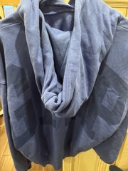Gap Hoodie Mens M Navy Blue Tonal Arc Logo Oversized Pullover Faded Cotton Blend