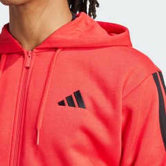 adidas Essentials 3-Stripes Fleece Hoodie Red