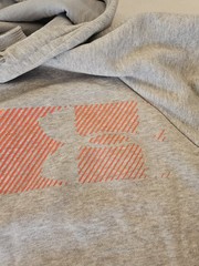 Under Armour Rival Fleece Hoodie Mod Gray Light Heather/Radio Red 2XLT MWT