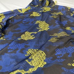 AND1 Basketball Mens XL Blue & Yellow Camo Activewear Pullover Hoodie Sweatshirt