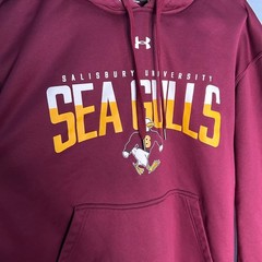 Under Armour Salisbury University Sea Gulls Maroon Hoodie Mens Large Loose Fit