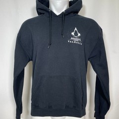 Assassins Creed Valhalla Lapel Ornate Creed Ubisoft Black Hoodie Men’s LARGE
