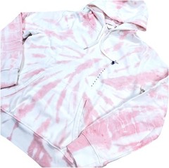 Polo Ralph Lauren Hoodie Men Medium Pink White Sweatshirt Sweater Tie Dye Pony