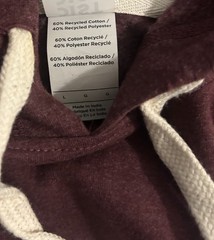 Amazon Unisex Pullover Hoodie Fleece Logo Pocket Drawstring Burgundy L