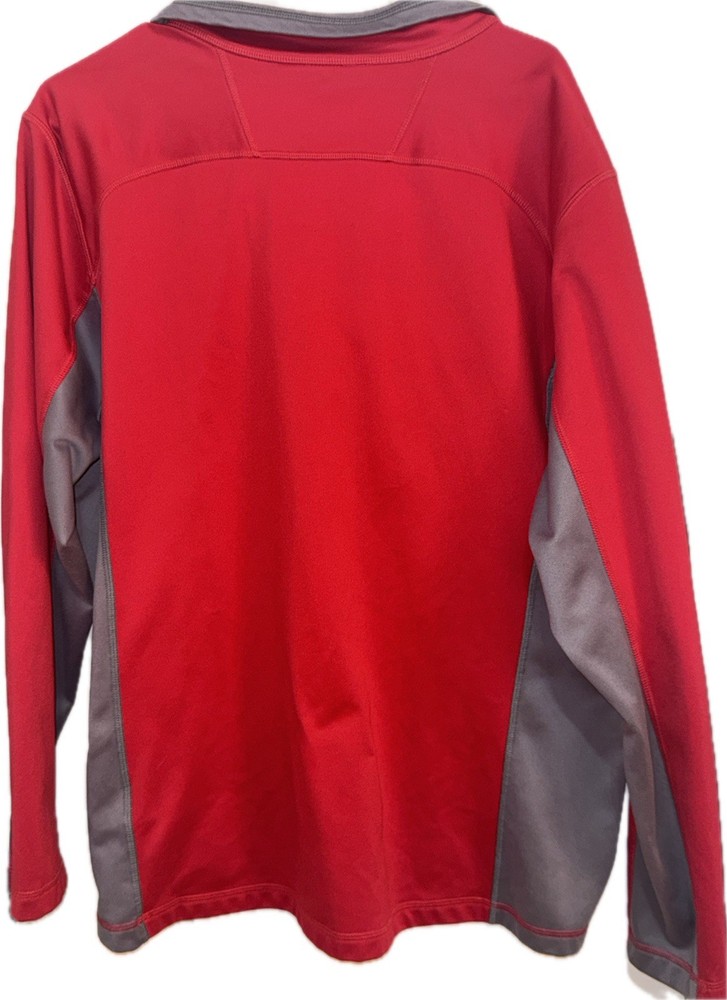 North Face Size XL 1/4 Zip Red and Gray Long Sleeve * See Description