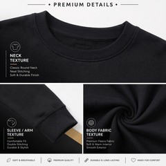 Mens Plain Crewneck Sweatshirt 3 Pack Bulk Lot Solid Pullovers S-3XL