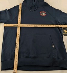 Burlebo Hoodie Men Large Old School Duck Hunt Graphic Pullover Outdoors Blue New