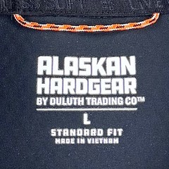 Alaskan Hardgear Duluth Pullover Hoodie Men Large Black Fleece Lined Waffle Grid
