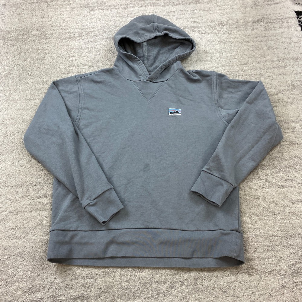 Patagonia Daily Hoody Hoodie XS Extra Small Blue Hiker Trekker Spellout Prep Men
