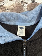 Old Navy Men’s 2XL Black Polyester Fleece 1/4 Zip Mock Neck Sweatshirt Blue