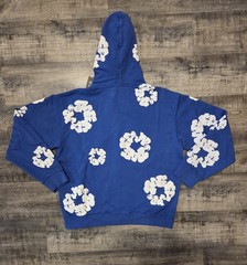 Denim Tears Blue Zip-Up Hoodie Sz Small