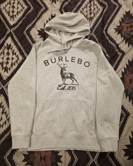 Burlebo Whitetail Deer Fleece Pullover Hoodie Heather Oatmeal Men’s Size Medium