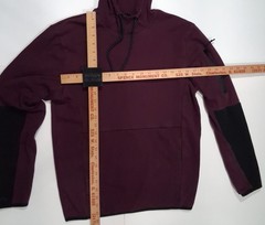 MTA Sport Pullover Hoodie Men’s Medium Maroon Burgundy Drawstring Sweatshirt