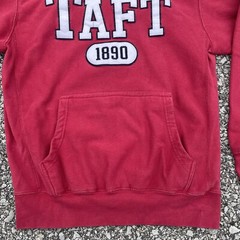 VTG Taft University Hoodie Mens Small Red College School Law Sports Outdoor Y2K