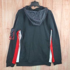 Supply & Demand Stealth Hoodie Men XL Black Red White Cotton Logo Lined Half Zip