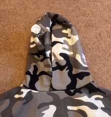 NEW Akimbo Mens M~Pullover Hoodie Sweatshirt ORGANIC Cotton~B&W Camouflage CAMO