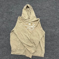 The North Face Hoodie Mens Size L Tan Beige Camo Logo Pullover Sweatshirt