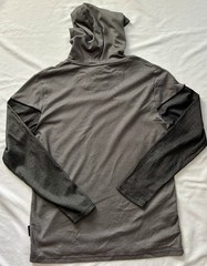Mens, James Scott Long Sleeve Black/grey Hooded Shirt Size L