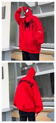 Spider-Man Unisex Oversized Hoodie Full Zip Hooded Sweatshirts Embroider Jacket
