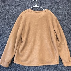 Coleman Men’s Brown Sherpa Lined Henley Pullover Fleece Sweatshirt XL Pockets
