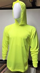 Long Sleeve Safety Shirt With Hoodie, Polyester Birdeye Mesh/Hoodie shirt