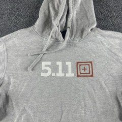 5.11 Hoodie Mens S Gray Fleece Pullover Kangaroo Pocket Graphic Logo Sweatshirt