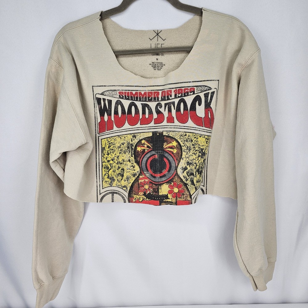 Customized! Life Clothing Co Woodstock 69 Sweatshirt Sz M Beige See Description