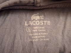Lacoste Mens Blue Cotton Long Sleeve Hooded T-Shirt Regular Fit, Size 3
