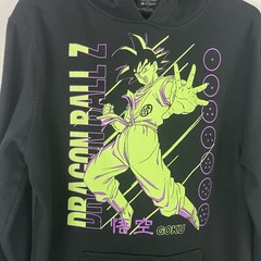 Dragon Ball Z Goku Pullover Hoodie Black Purple & Green Sz Medium Toei Animation