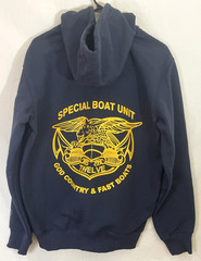 US Navy Blue Carhartt Hoodie Special Boat Unit God Country & Fast Boats Men’s S