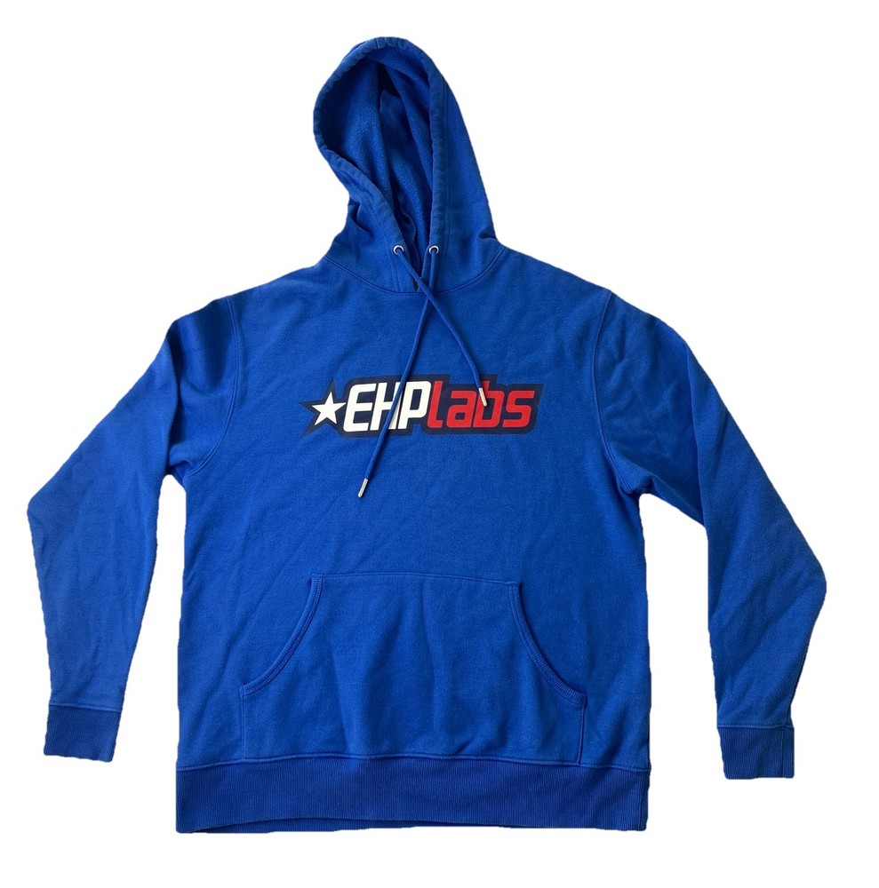 EHP Labs Supplements Blue Hoodie Men’s Small Bodybuilding Gym Fitness Pullover