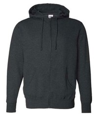 NEW Independent Trading Men’s Full-Zip Hooded Sweatshirt Jacket – Charcoal – S