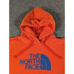 The North Face Mens Orange Blue Logo Pullover Hoodie Sweatshirt Large #2375