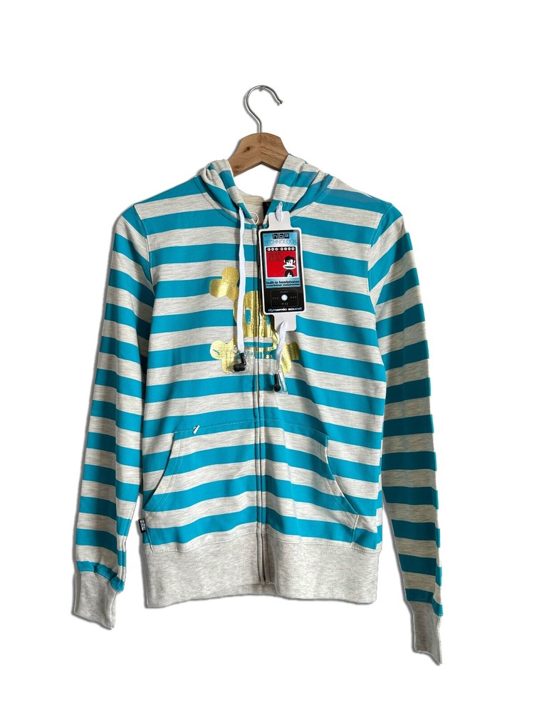 Scurvy Gold Foil Zip Hoodie with Built-in Headphones by Paul Frank Youth S