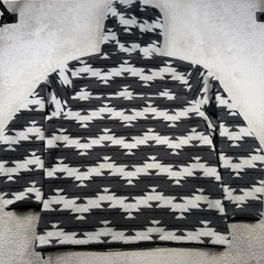 The North Face Hoodie Mens 2XL Black White Sherpa Aztec Fleece 1/2 Zip Pullover