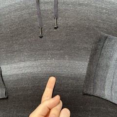 John Varvatos Hoodie Mens Large Gray Striped Rayon Linen Blend Drawstring GUC