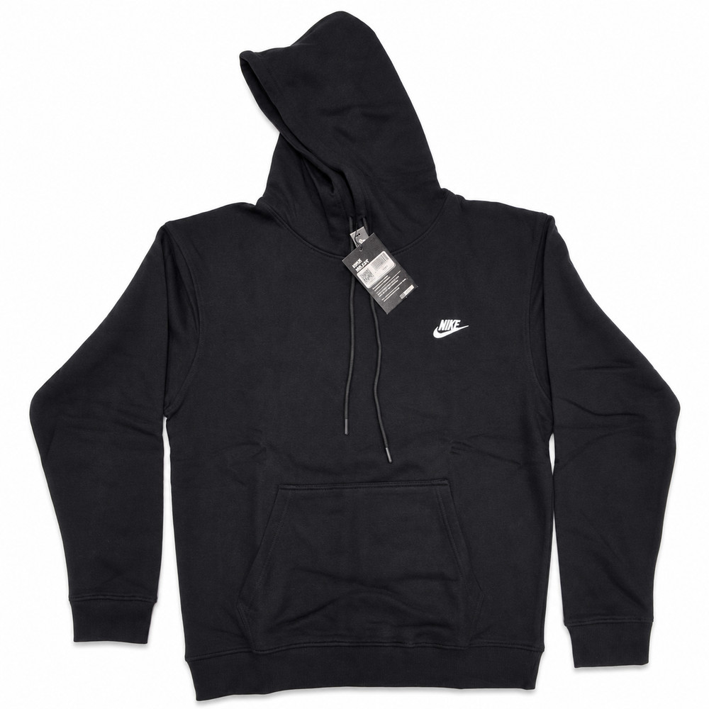Nike Mens Pullover Hoodie Embroidered Swoosh Black Navy Blue White