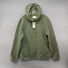 Goodfellow & Co Mens Olive Green Textured Pullover Hoodie Pocket Casual Size M