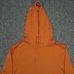 Burlebo Hoodie Men Small Orange Rust Pullover Hooded Performance Hiking Outdoors