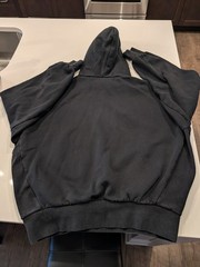 Fear of God Essentials SS22 Hoodie Stretch Limo Black M Medium Velour Logo