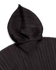 Pleats Please Issey Miyake Pleated Zip Hoodie Black Red Japan Size 3 PP74-JD367