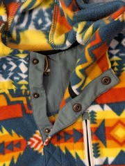 Dravus Fleece Hoodie Size Large Southwestern Aztec 1/4 Snap Jacket Colorful