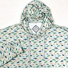 Burlebo AOP Fly Fishing Lures Performance Stretch Golf Hoodie UPF50 Mens 2XL