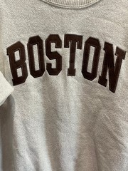 New York Popular, Boston, Sweatshirt Size Medium, Beige Brown Cotton Polyester