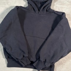 Yeezy Gap Hoodie Men’s Size Large Black Oversized Double Layered Cotton Pullover