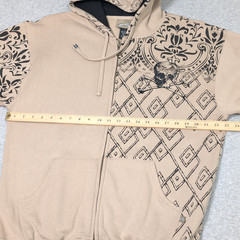 VTG Y2K Sapphire Lounge Full Zip Hoodie Size Large Embroidered Skull Skater