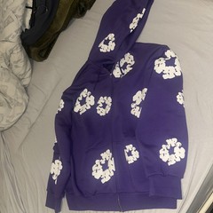 Denim Tears The Cotton Wreath Hoodie Sweatshirt Purple Size XL 100% Authentic