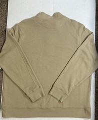 George Men’s 1/4 Zip Mock Neck Knit Cotton Sweatshirt Beige 2XL