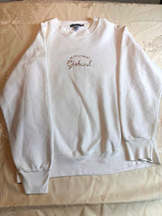 Marthé + François Girbaud White Embroidered Logo Fleece Crewneck One Size